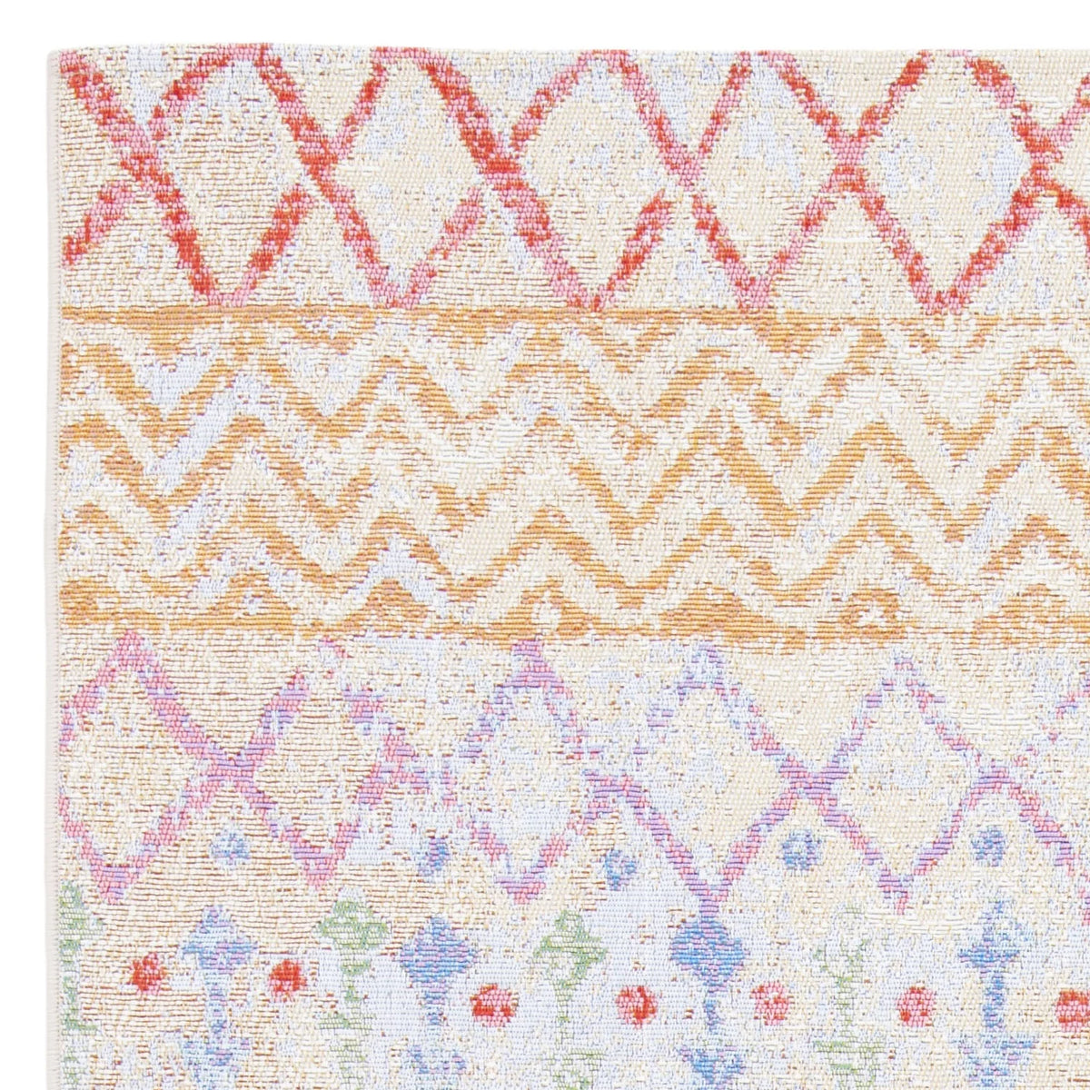 Gold Blue 8' x 10'5" Geometric Area Rug K33436