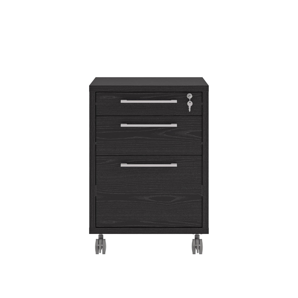 White 3 Drawer Mobile File Cabinet V476