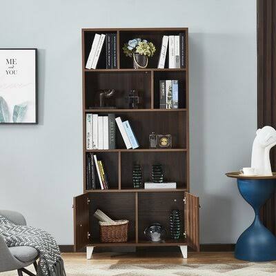 Modern Bookcase with 2 Doors B8508