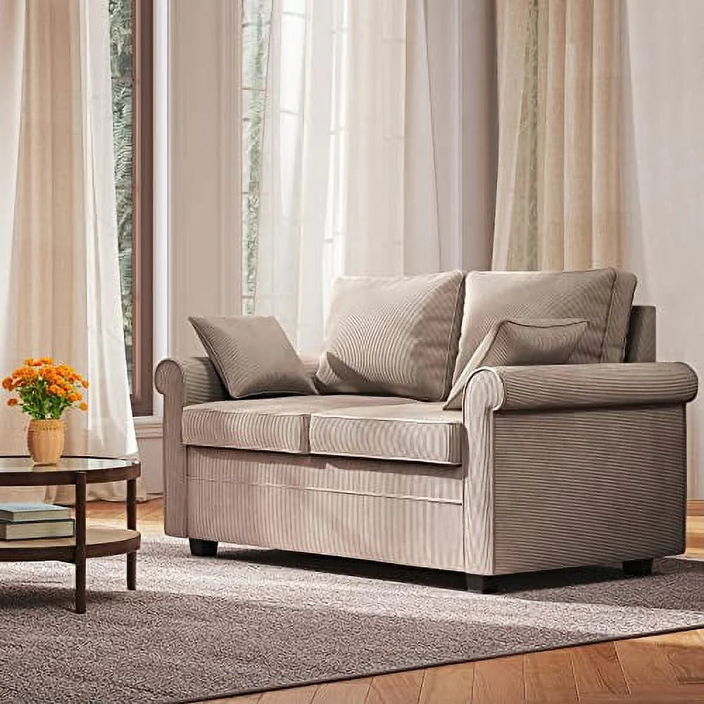 Brown Corduroy 2 in 1 Sleeper Sofa Bed U701
