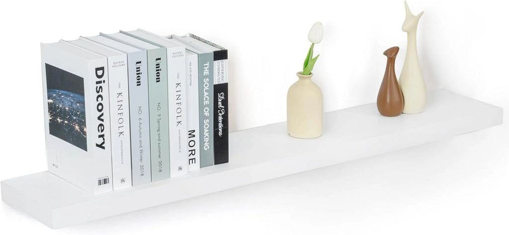 Black 8 Inch Deep Wood Floating Shelves Set of 2 Q5681