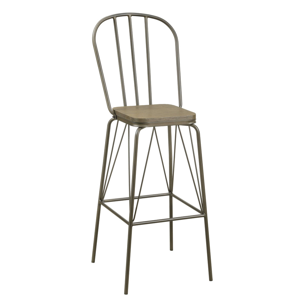 Black Metal Slatted Bar Chairs Set of 2 M53888