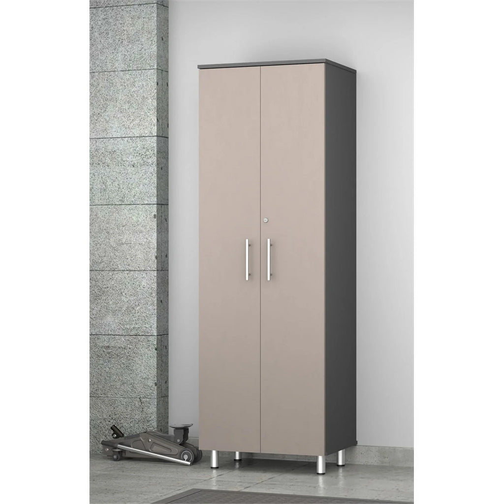 2-Door Engineered Wood Storage Cabinet in Taupe J3493