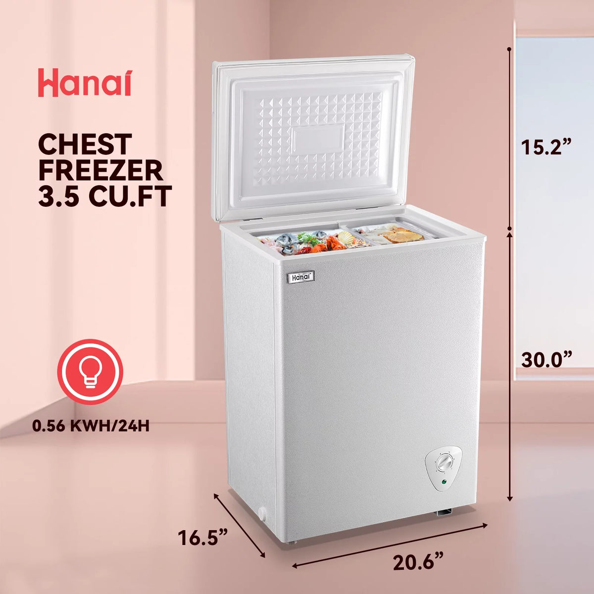 Small Chest Freezer with Storage Basket F279517