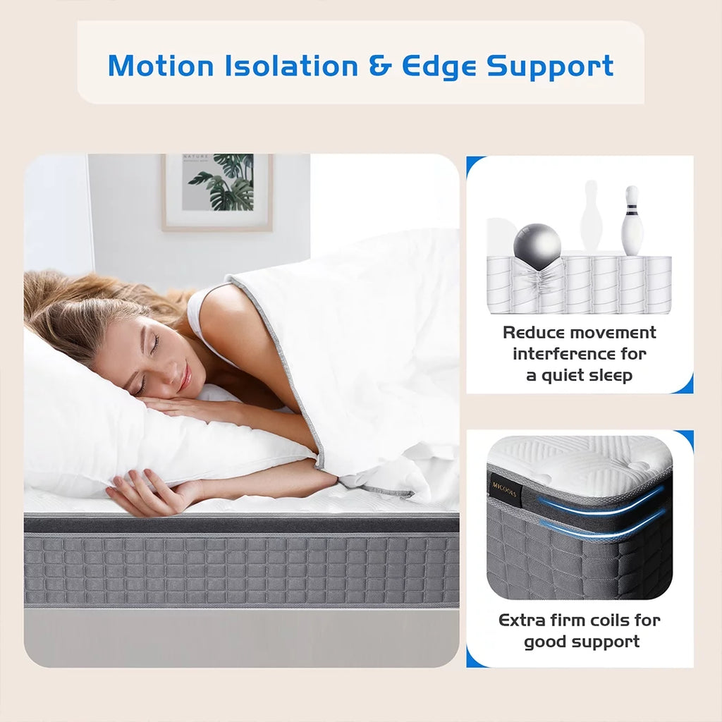 14 Gel Memory Foam Spring Hybrid Mattress Q568781