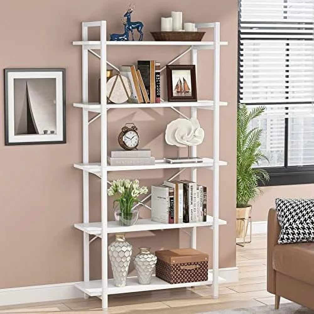 5 Tier Black Bookshelf Metal Frame S145180