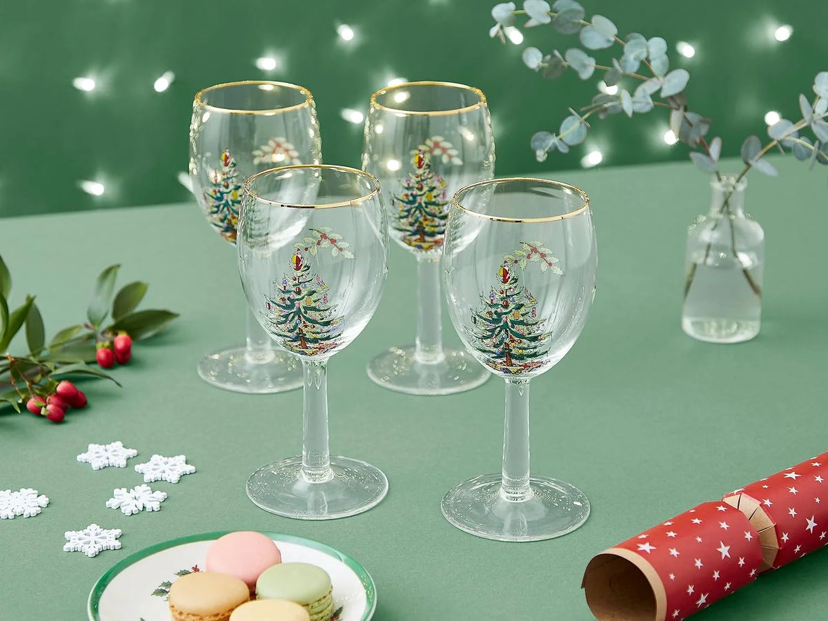 Set Of 4 Glass Wine Glasses E9176