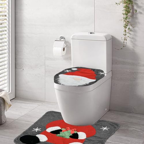 Christmas Toilet Seat Cover and Rug Set 2PCS Non-Slip W132