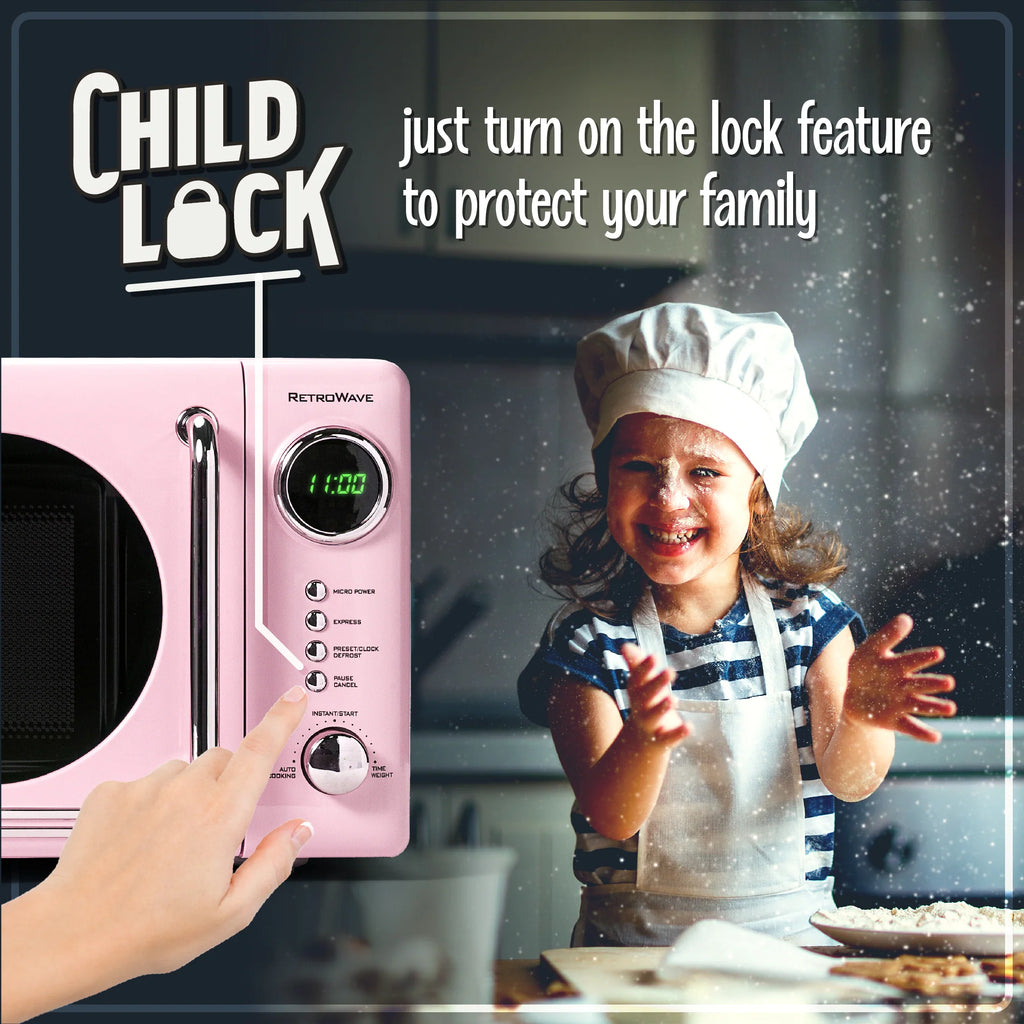 Pink Retro Countertop Microwave Oven Z825