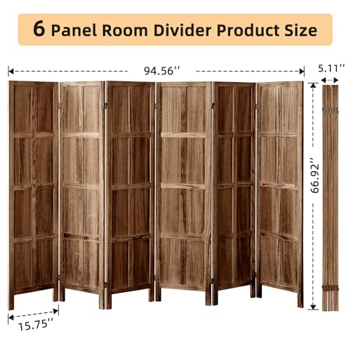 5.6 FT Folding Wooden Room Divider B6821