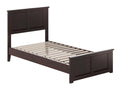 Twin Solid Wood Low Profile Platform Bed with Footboard, Espresso U80014