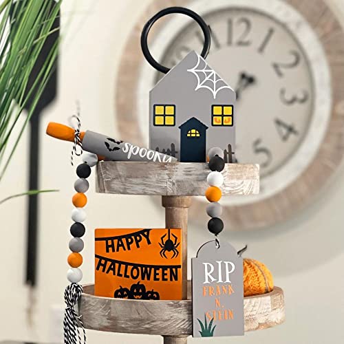 6 Pcs Halloween Themed Tiered Tray Decor Set B140971