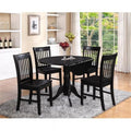 5 Pc Round Kitchen Table with 2 Drop Leaves and 4 Chairs L148325