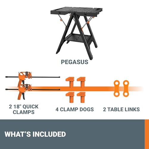 2-in-1 Folding Work Table & Sawhorse Portable Workbench L847412