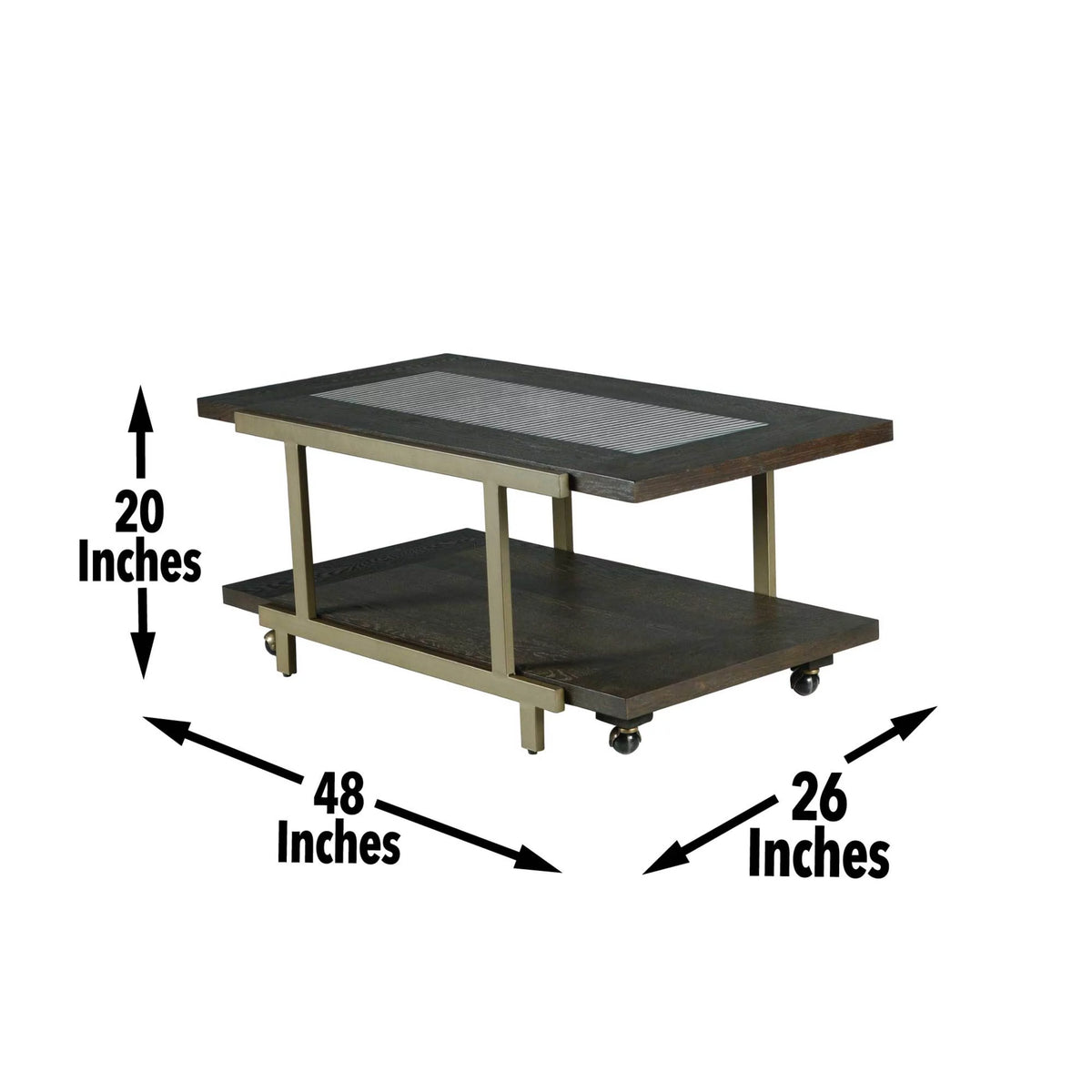 Rustic Industrial Cocktail Table with Bottom Shelf N91771