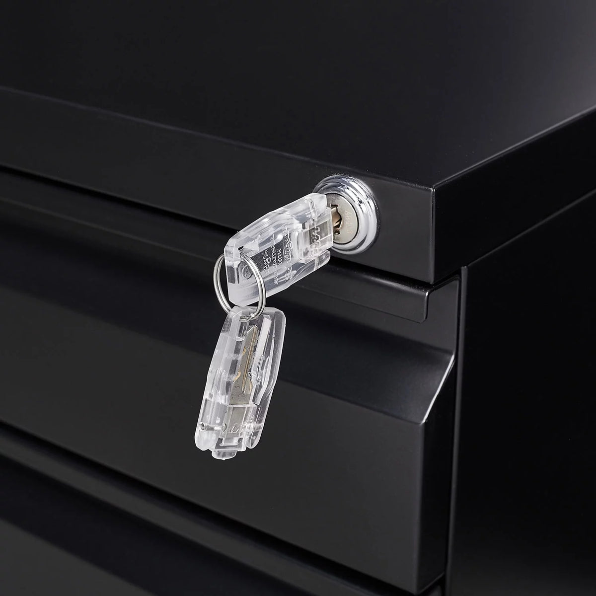 Black 3 Drawer Metal File Cabinet on Wheels N6281