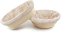 Set of 2 Round & Oval Rattan Banneton Bread Proofing Baskets P331