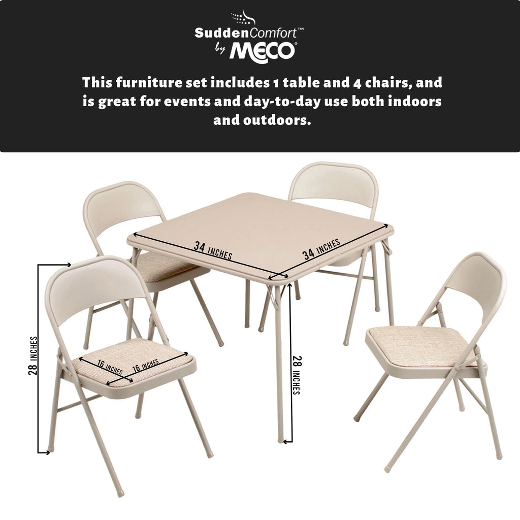5 Piece Folding Card Table and Chairs Set Y834464