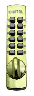 Mechanical Keyless Surface Mount Hook Bolt Sliding Door Lock Bright Brass L4168