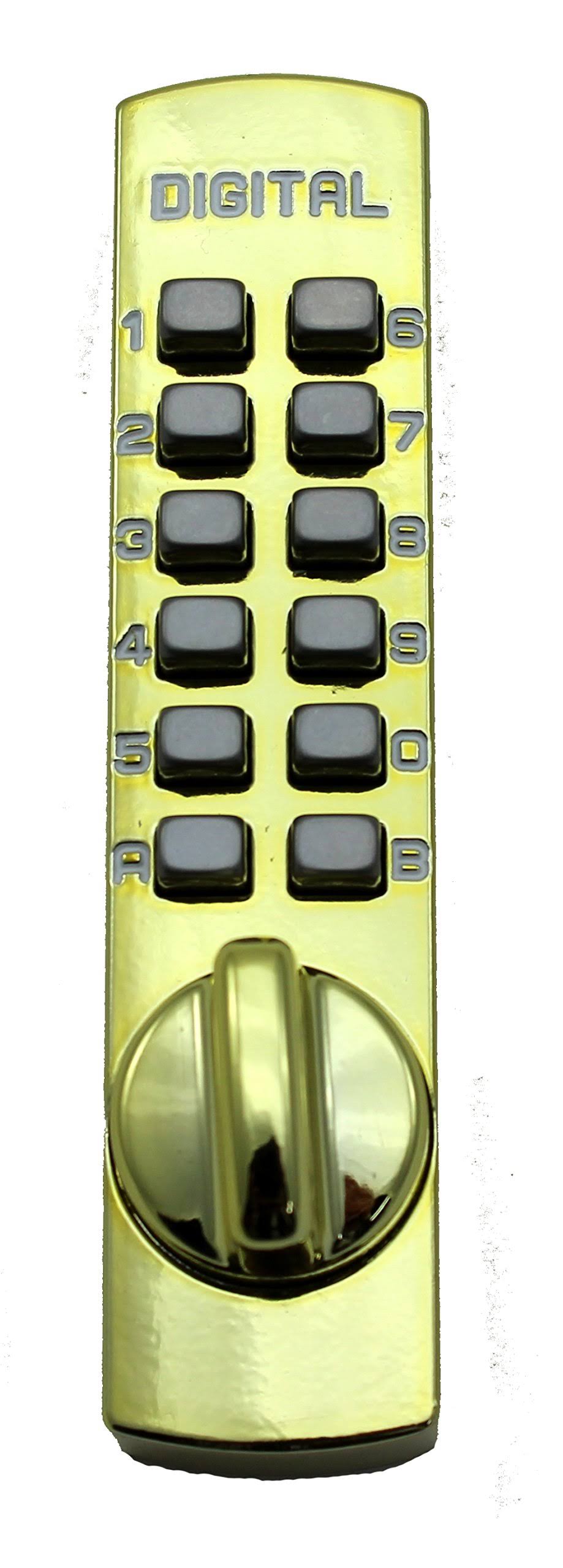 Mechanical Keyless Surface Mount Hook Bolt Sliding Door Lock Bright Brass L4168