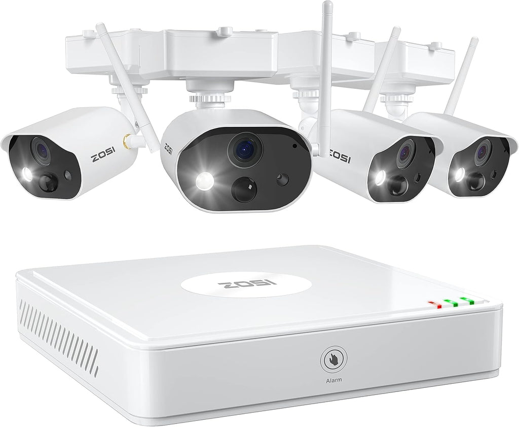 Battery Powered Wireless Security Camera System with 4CH NVR and 4pcs 1080p Cameras P207