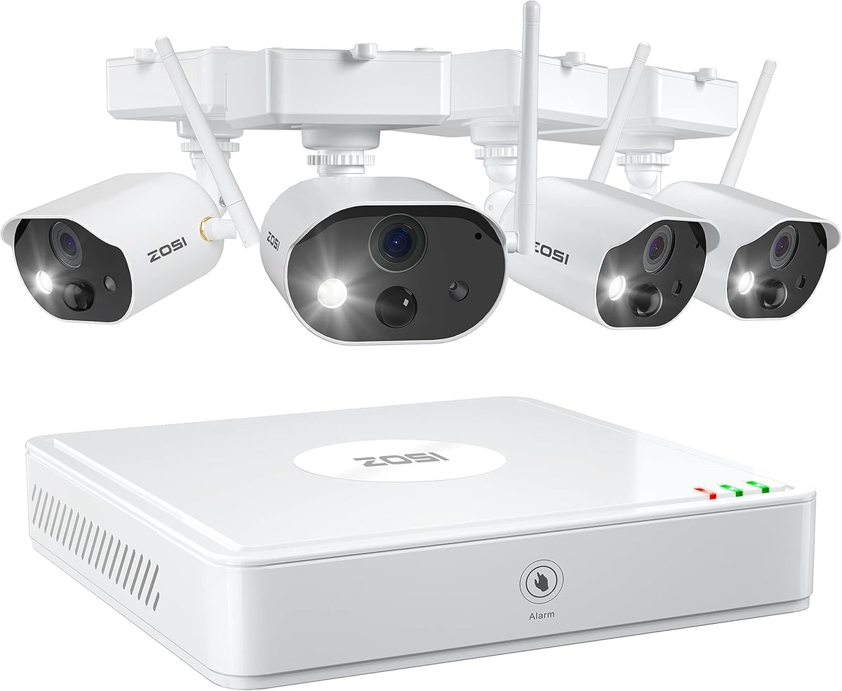 Battery Powered Wireless Security Camera System with 4CH NVR and 4pcs 1080p Cameras P207