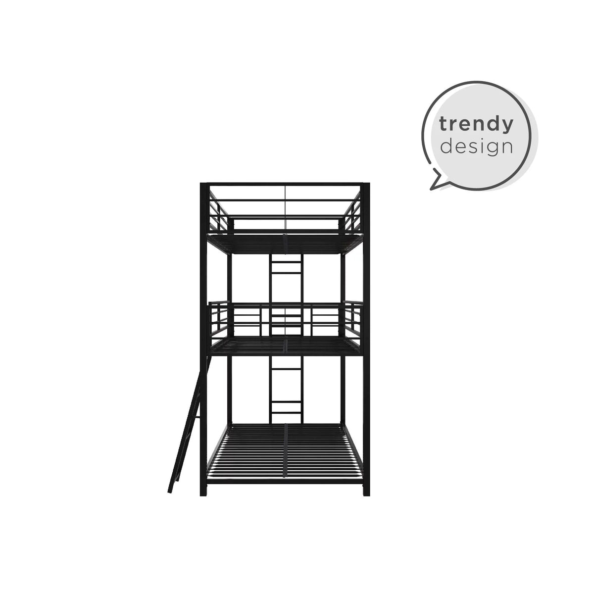 Black Triple Twin Metal Bunk Bed G8517