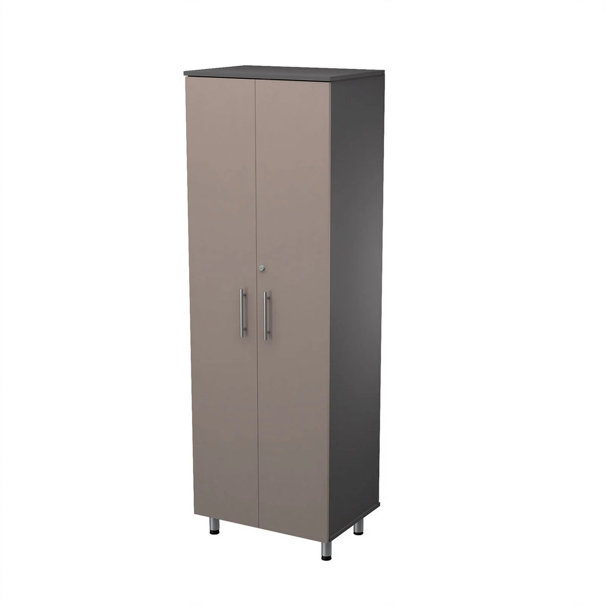 2-Door Engineered Wood Storage Cabinet in Taupe J3493