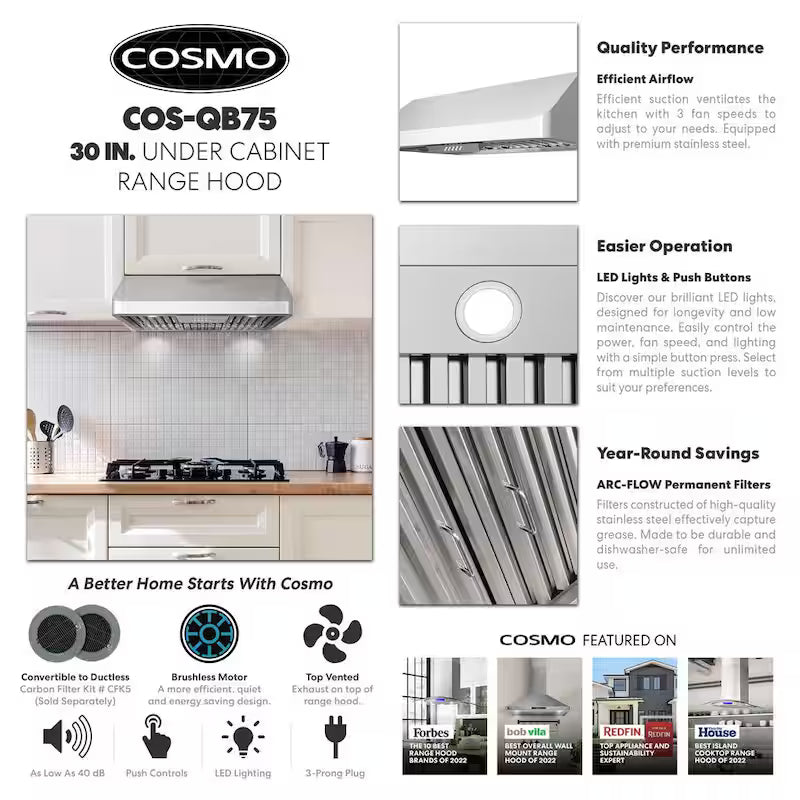 30 in. Stainless Steel Under Cabinet Range Hood O24571