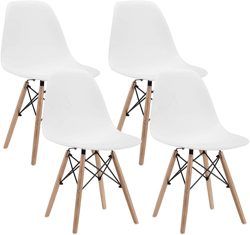 Beige Plastic Dining Chairs Set of 4 N911052