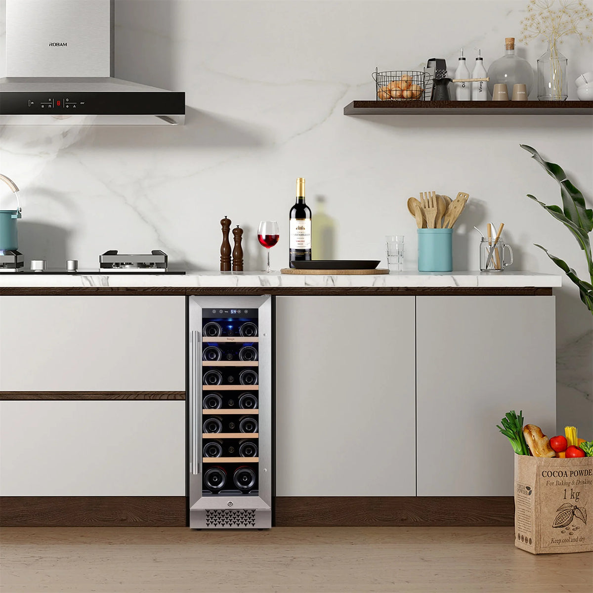 12 Bottle Wine Cooler Refrigerator with Glass Door R378