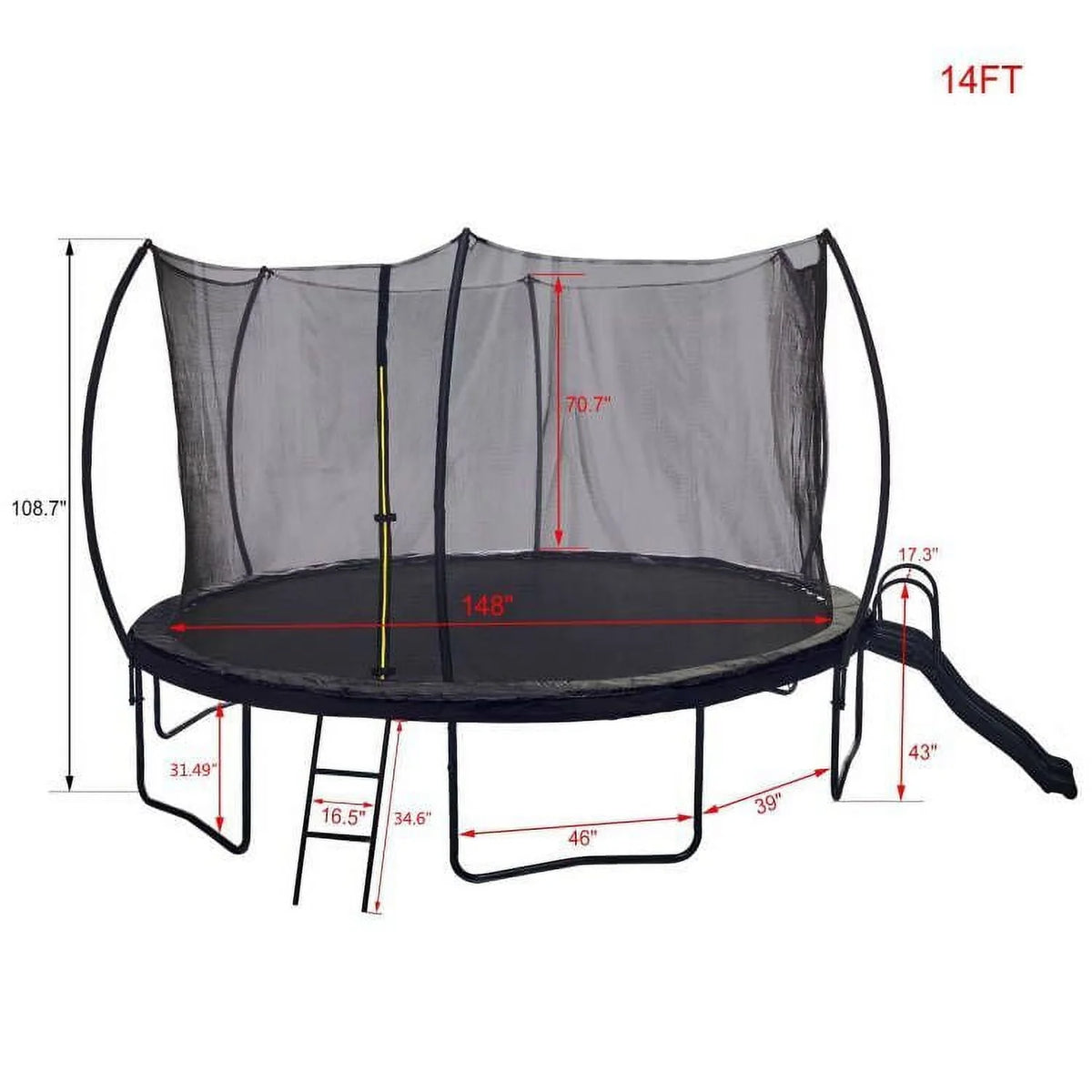 12FT Trampoline with Slide and Ladder R5244