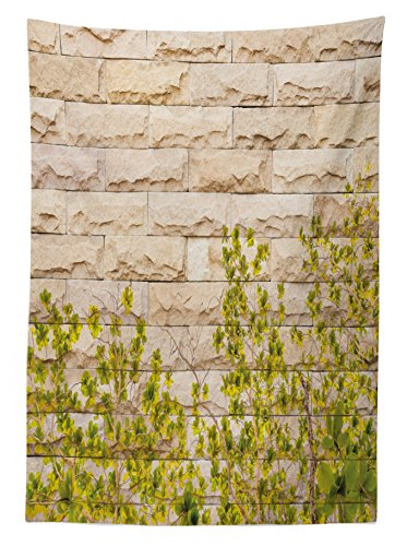 Green White Brick Wall Outdoor Tablecloth P413326