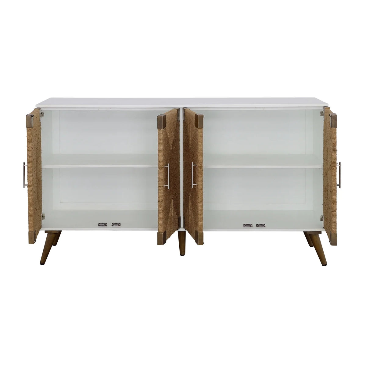 White 4-Door Wood Credenza F622742