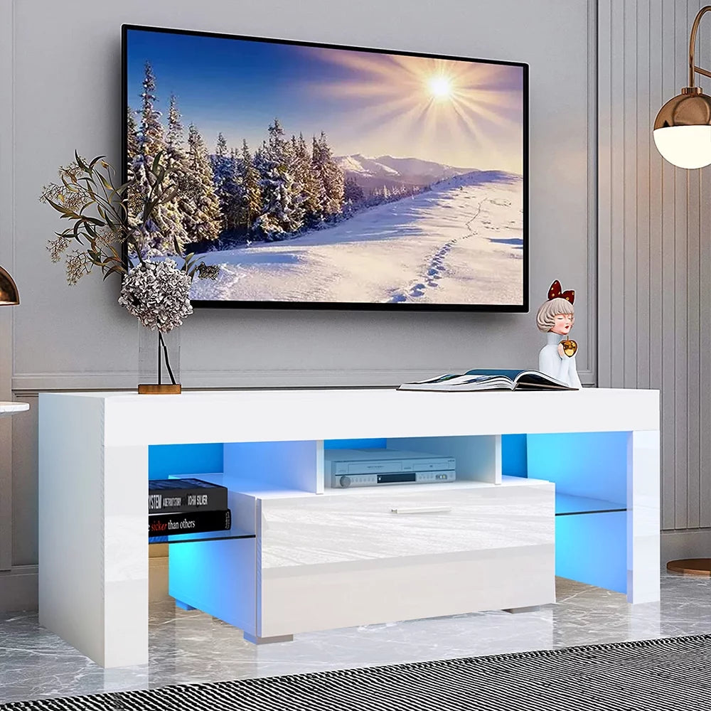Black TV Stand for 70 Inch TV with LED Light D45312