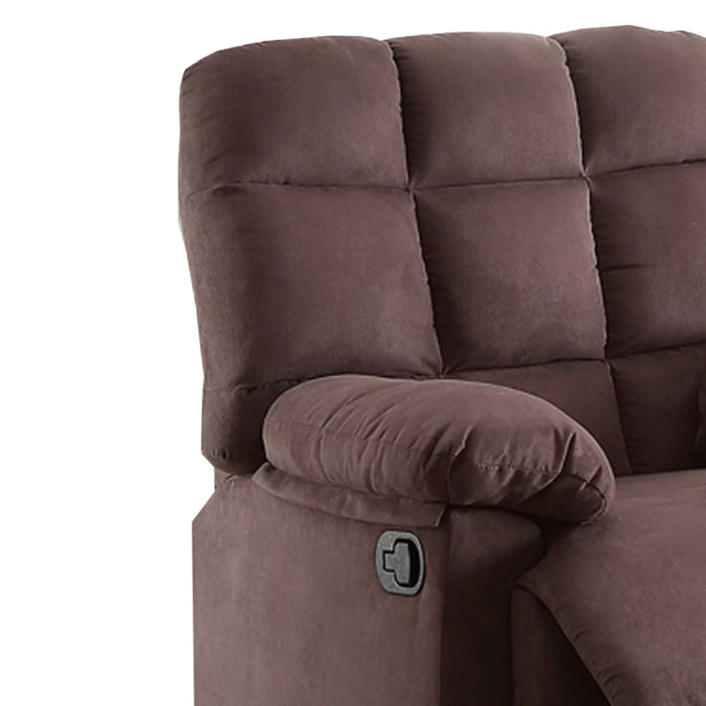 Brown Plush Cushioned Recliner A808