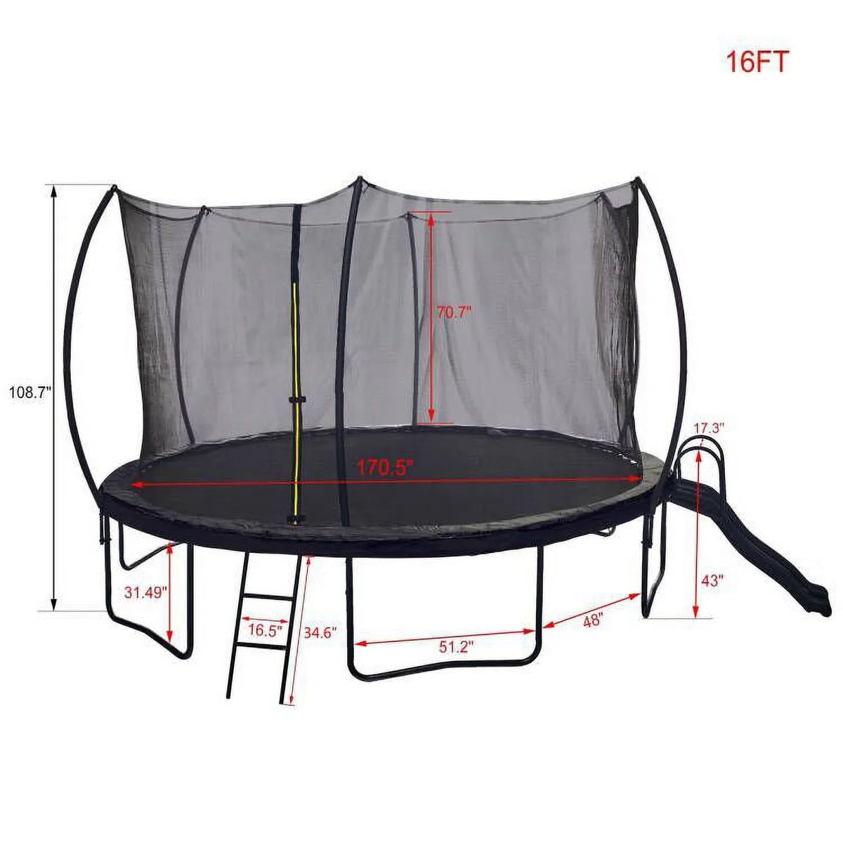 12FT Trampoline with Slide and Ladder R5244