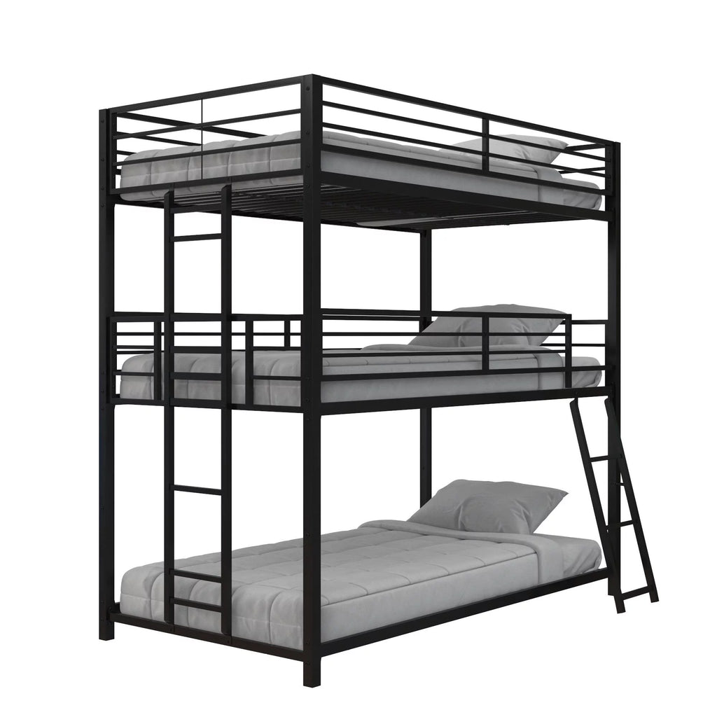Black Triple Twin Metal Bunk Bed G8517