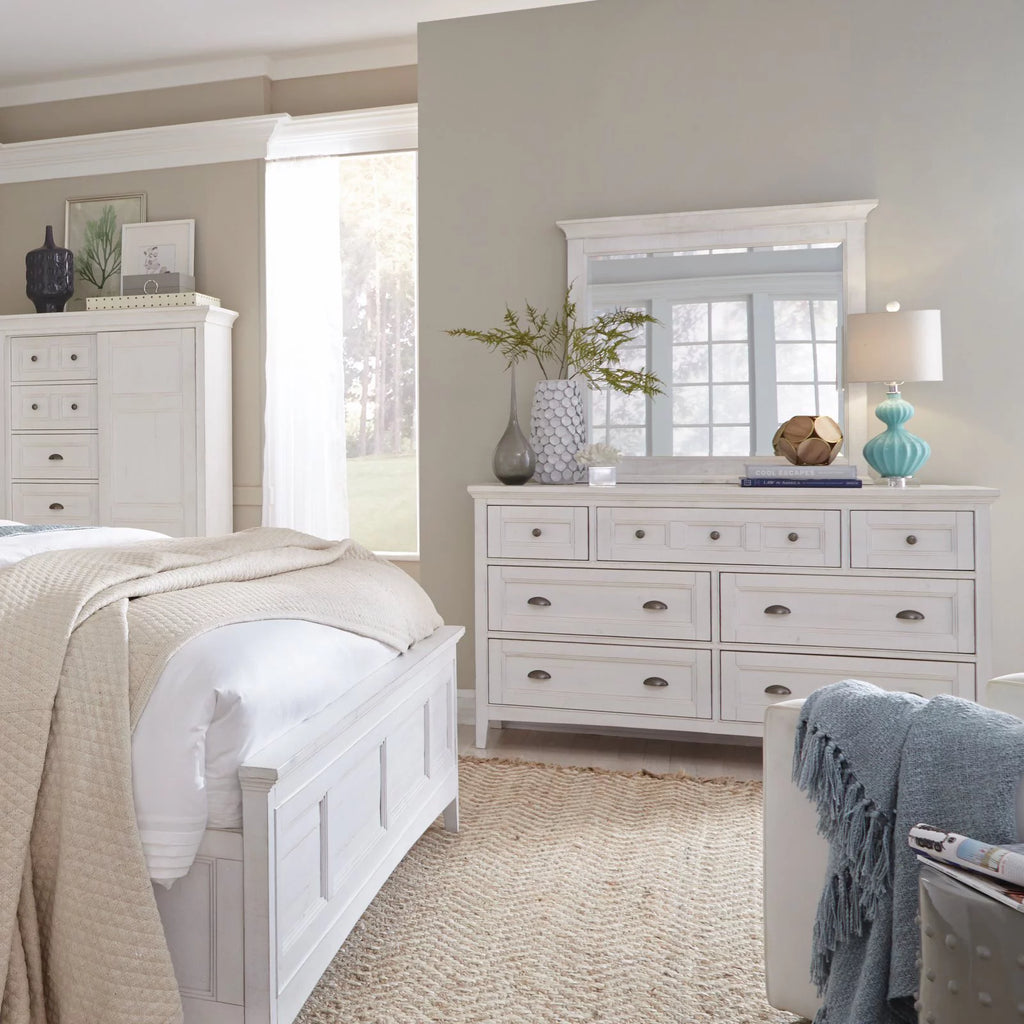 Soft White Landscape Mirror O9551