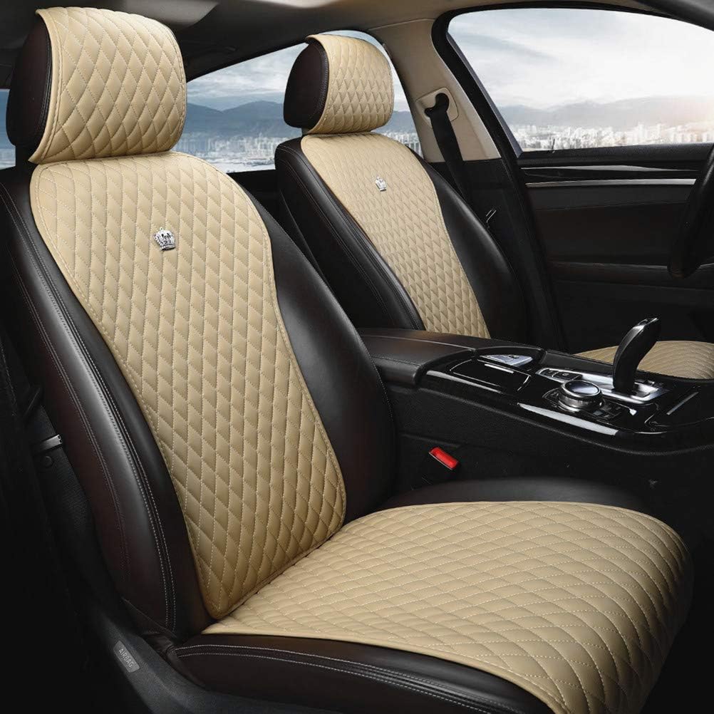 Black Leather Car Seat Cover 9PCS Universal N707