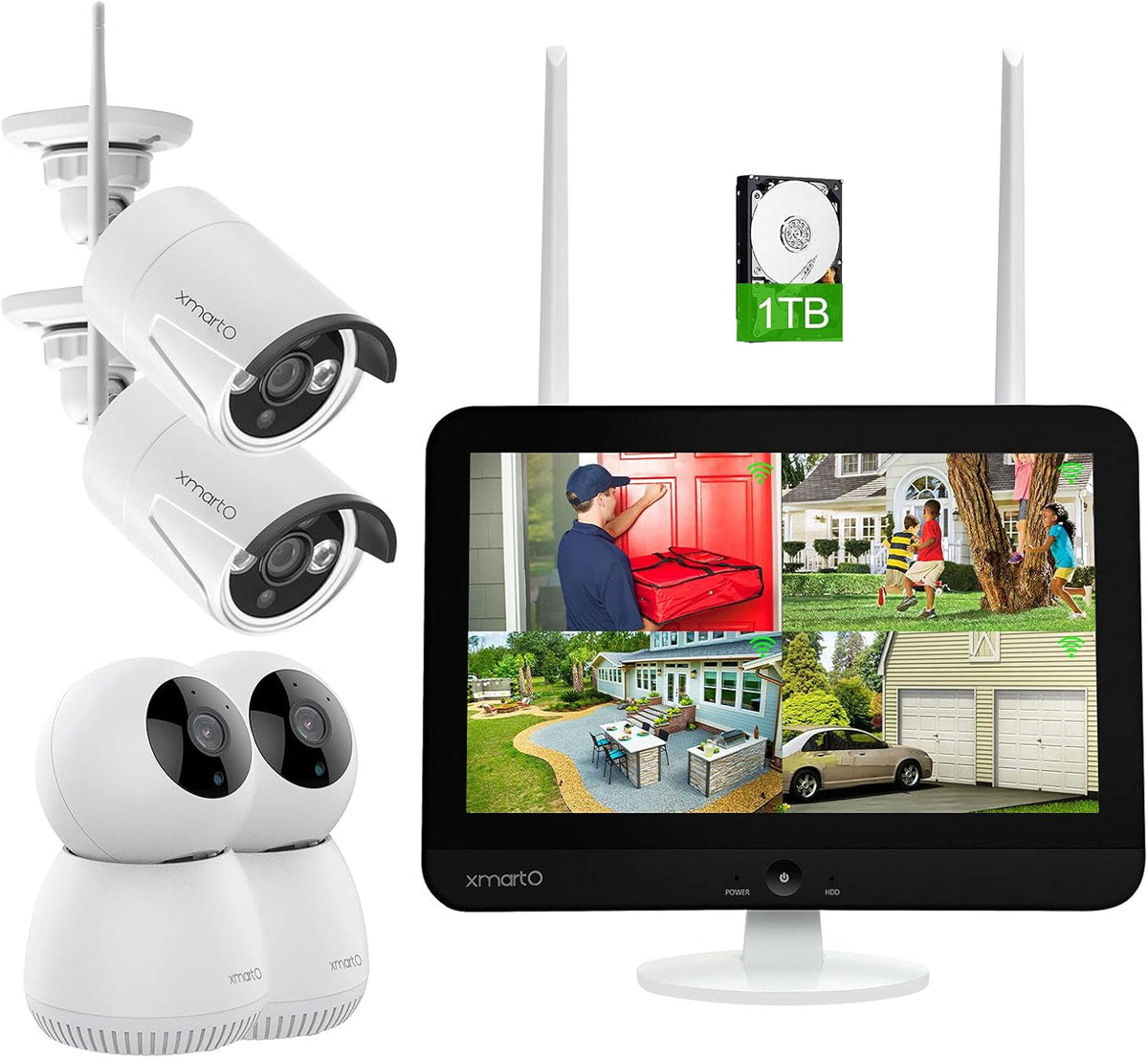 8CH Wireless Security Camera System with HD Monitor P255