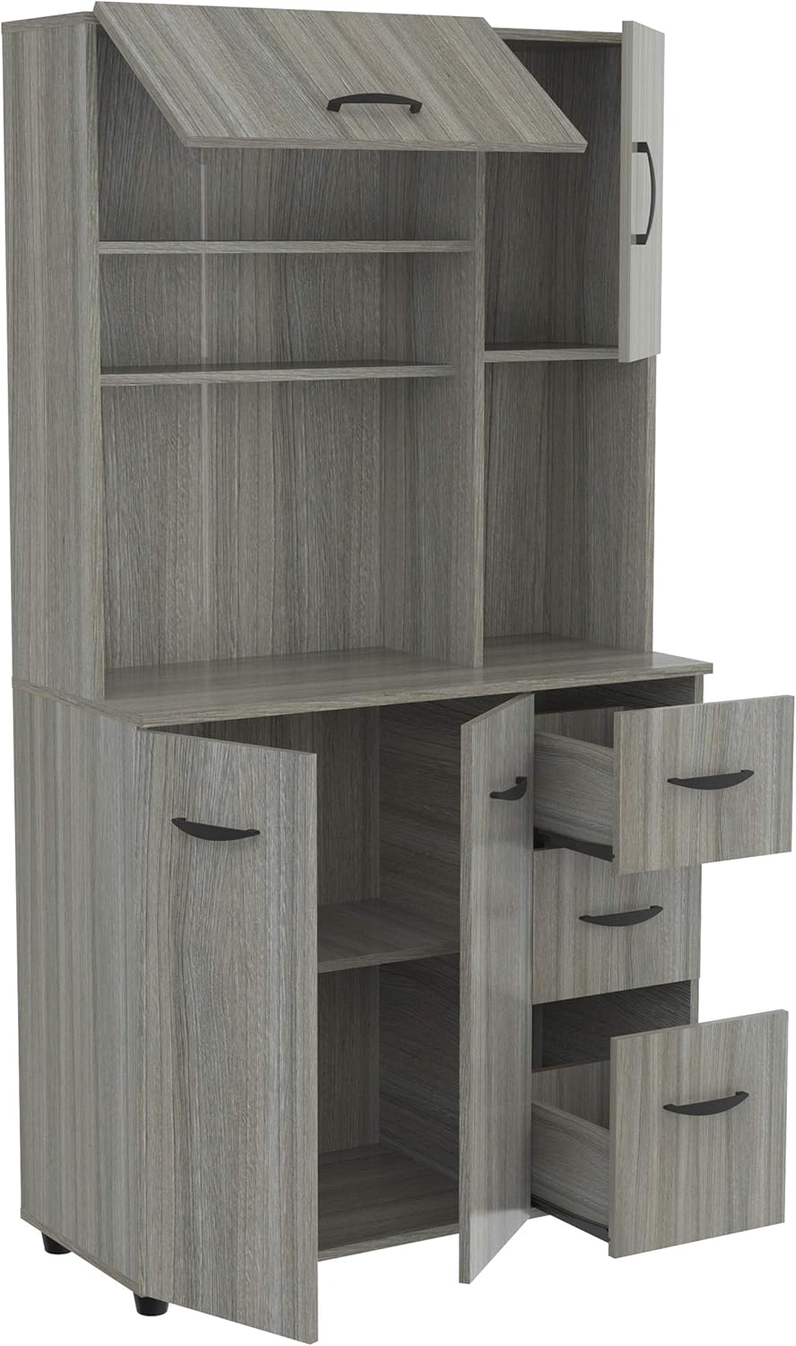 Smoke Oak Microwave Storage Cabinet N313