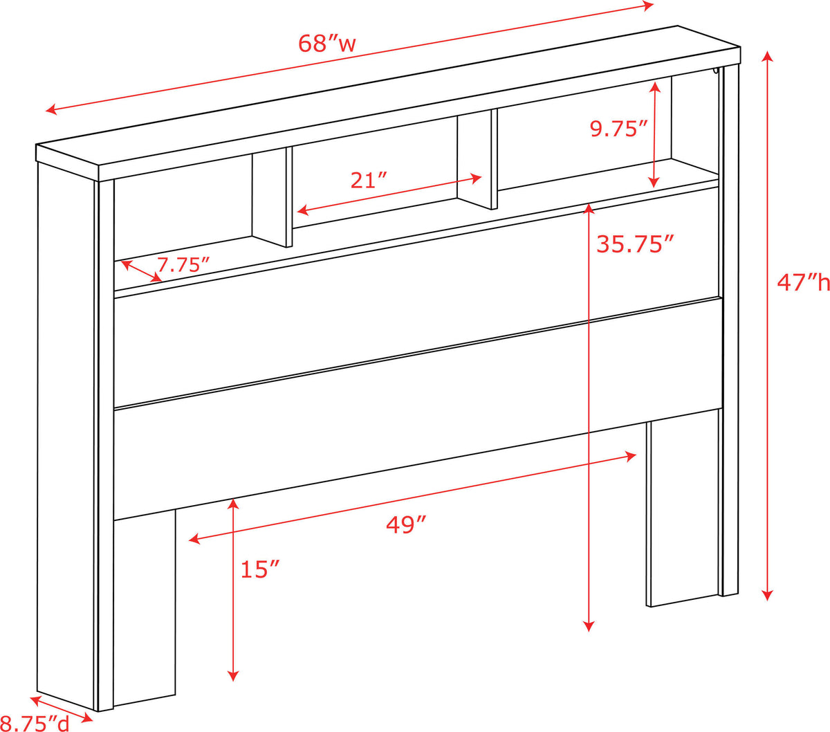 White Double/Queen Headboard C4411