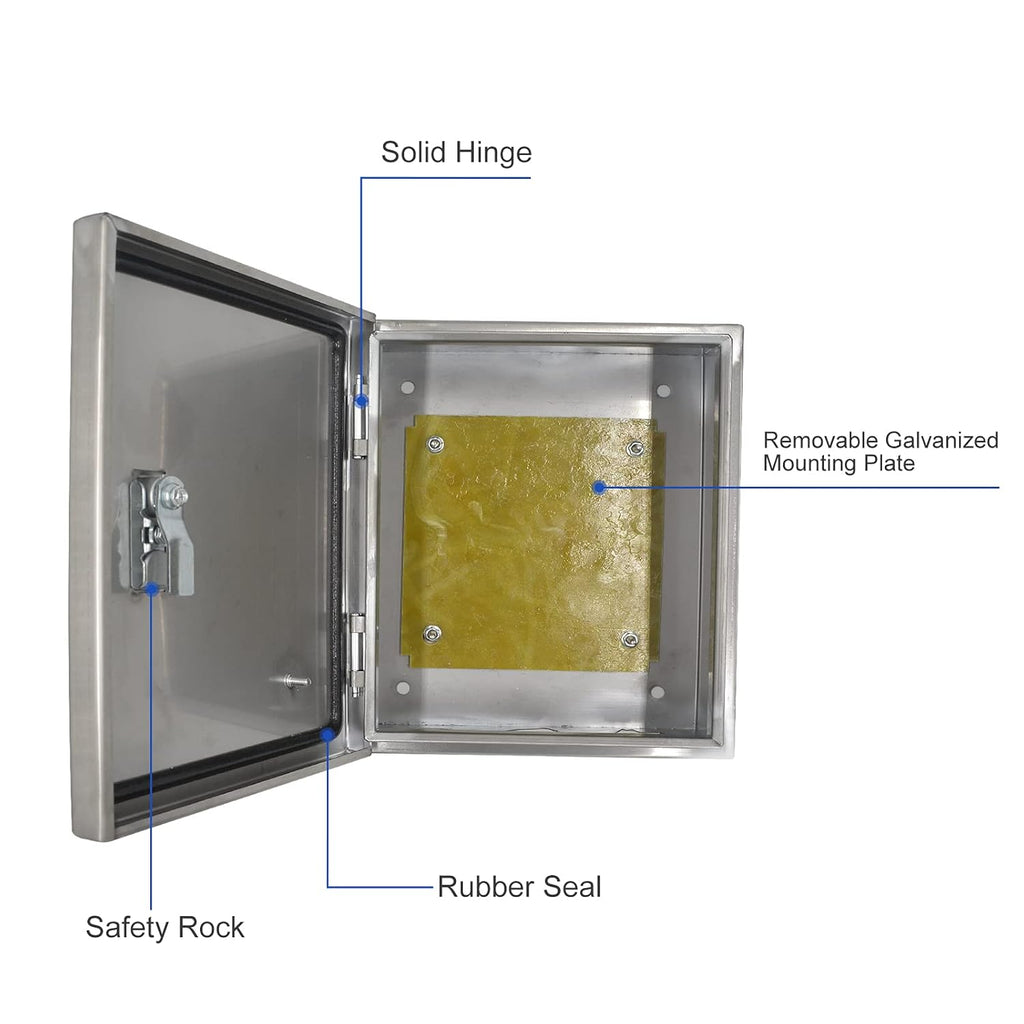 304 Stainless Steel IP65 Waterproof Junction Box with Lock Y2052