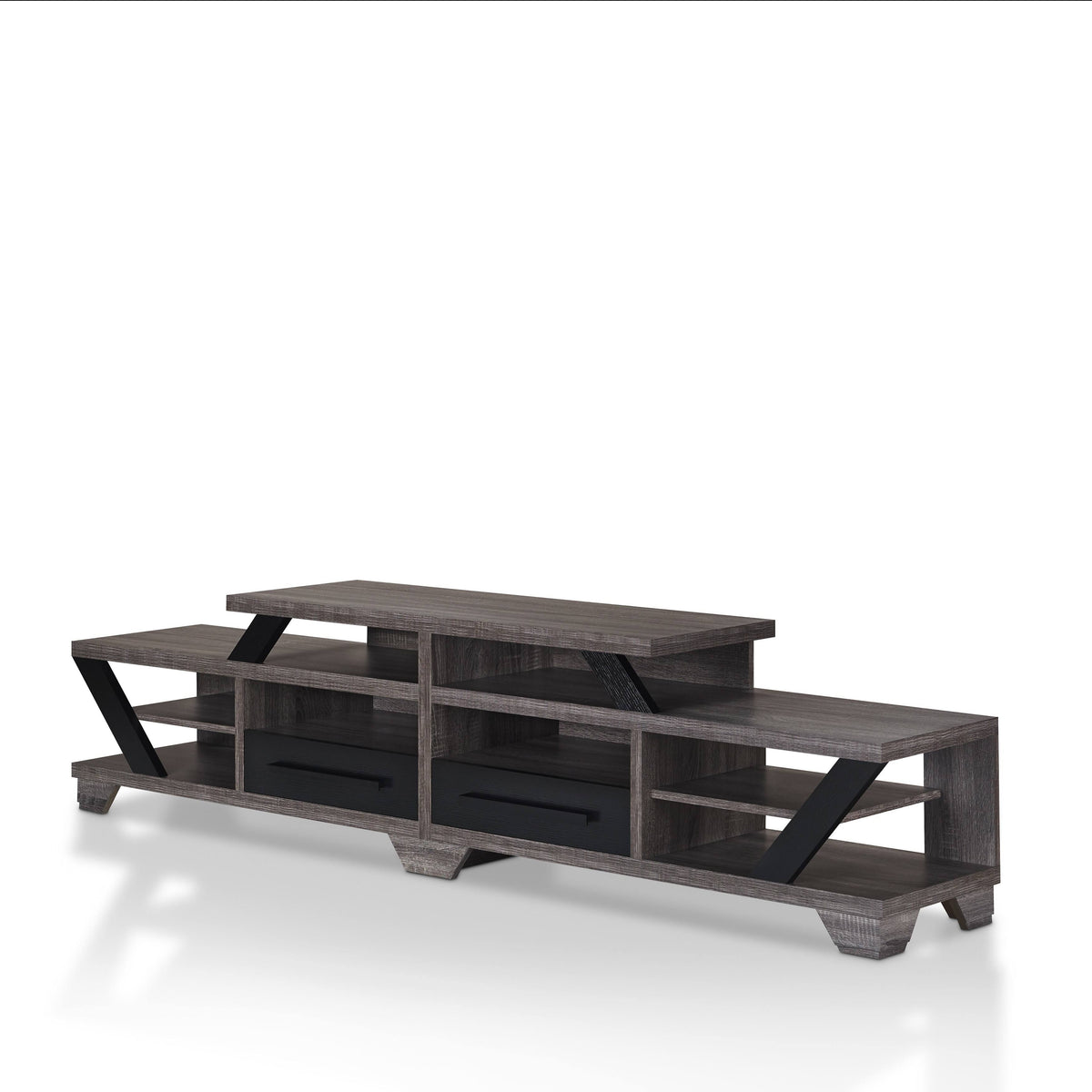 82x22 Open-Shelf TV Stand with 2 Drawers N6483