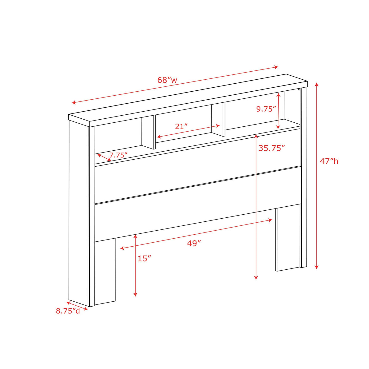 White Double/Queen Headboard C4411