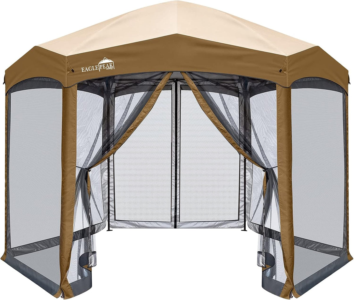 6 Sided Pop-Up Camping Gazebo with Mosquito Netting P7584