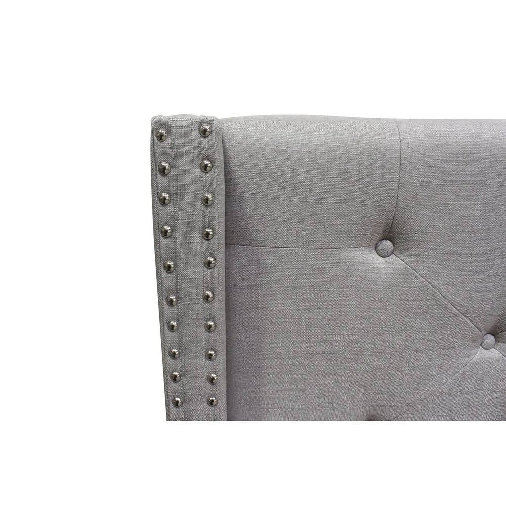 Black Linen Blend Queen Platform Bed P96029