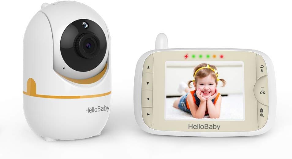 Baby Monitor with Camera and Audio, 3.2 LCD Screen, Pan-Tilt-Zoom, Night Vision, 2-Way Audio M265365