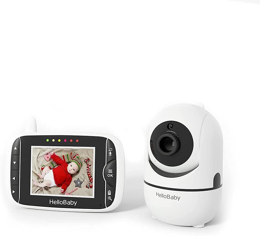 Baby Monitor with Camera and Audio, 3.2 LCD Screen, Pan-Tilt-Zoom, Night Vision, 2-Way Audio M265365